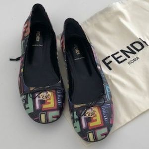 FENDI Graffiti Zucca Ballet Flats